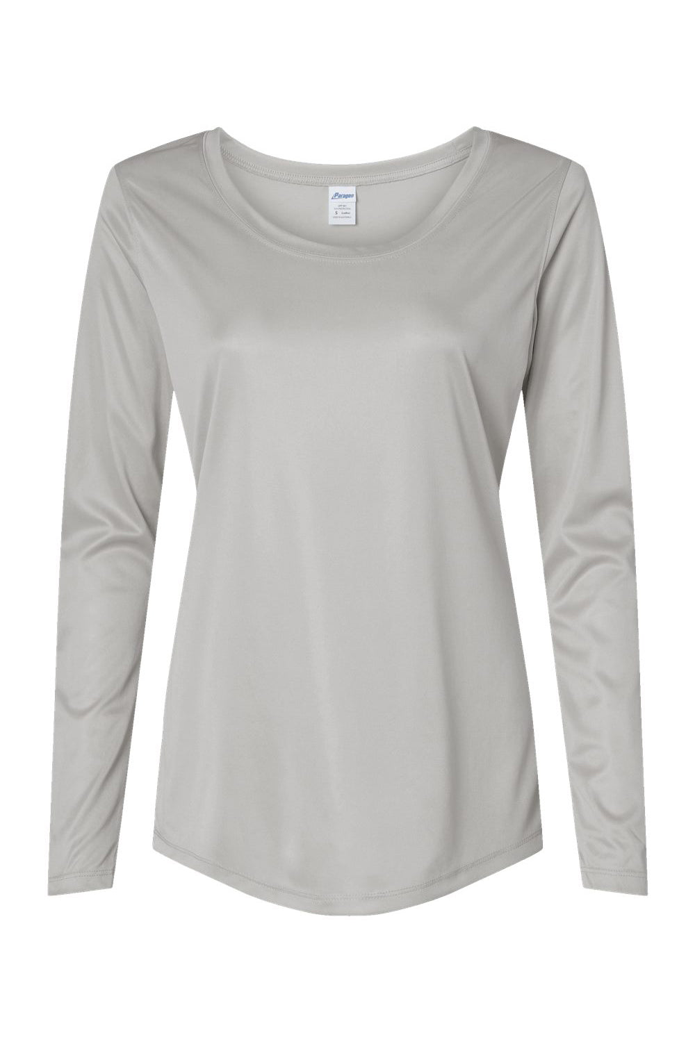 Paragon 214 Womens Islander Performance Long Sleeve Scoop Neck T-Shirt Aluminum Grey Flat Front
