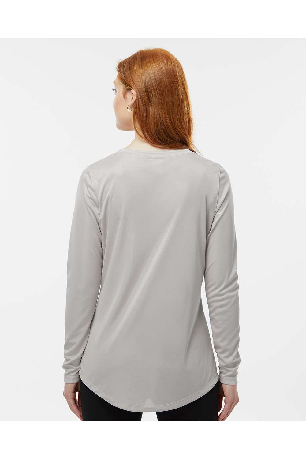 Paragon 214 Womens Islander Performance Long Sleeve Scoop Neck T-Shirt Aluminum Grey Model Back