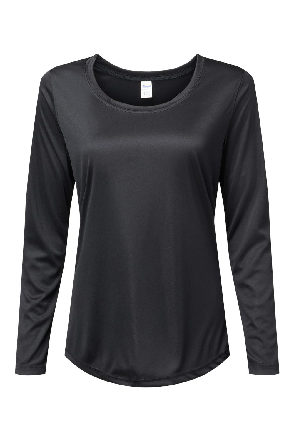 Paragon 214 Womens Islander Performance Long Sleeve Scoop Neck T-Shirt Black Flat Front