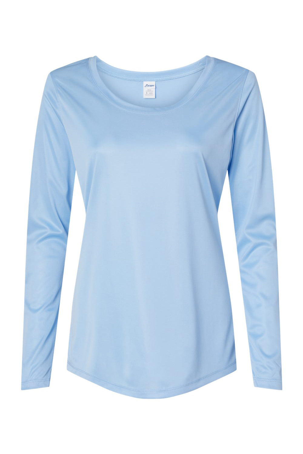 Paragon 214 Womens Islander Performance Long Sleeve Scoop Neck T-Shirt Blue Mist Flat Front
