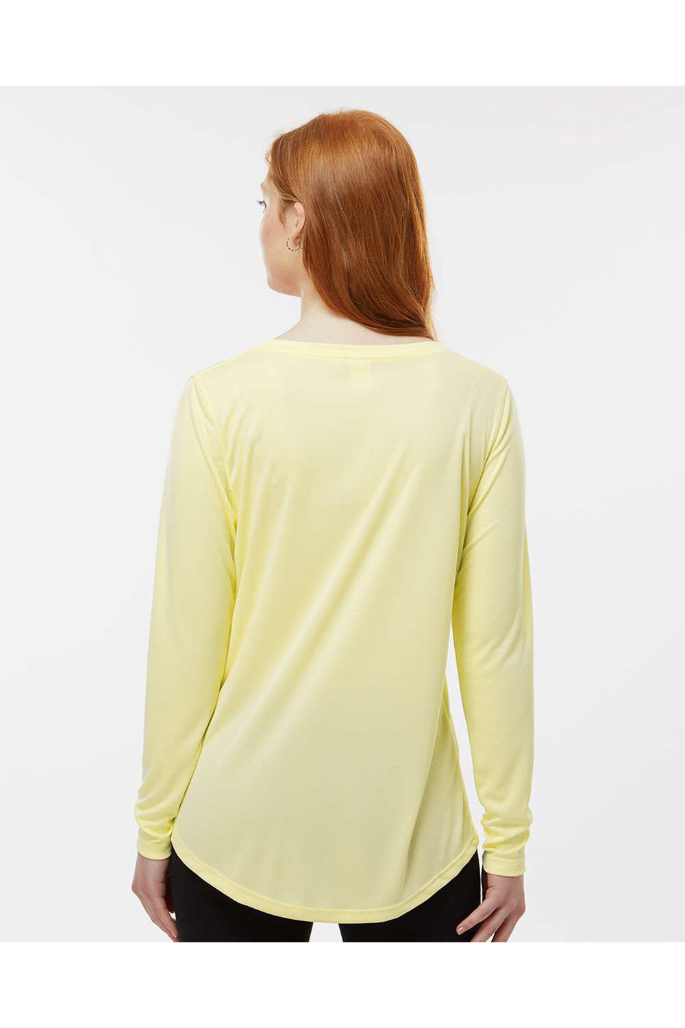 Paragon 214 Womens Islander Performance Long Sleeve Scoop Neck T-Shirt Pale Yellow Model Back
