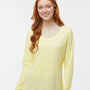 Paragon Womens Islander Performance Moisture Wicking Long Sleeve Scoop Neck T-Shirt - Pale Yellow - NEW