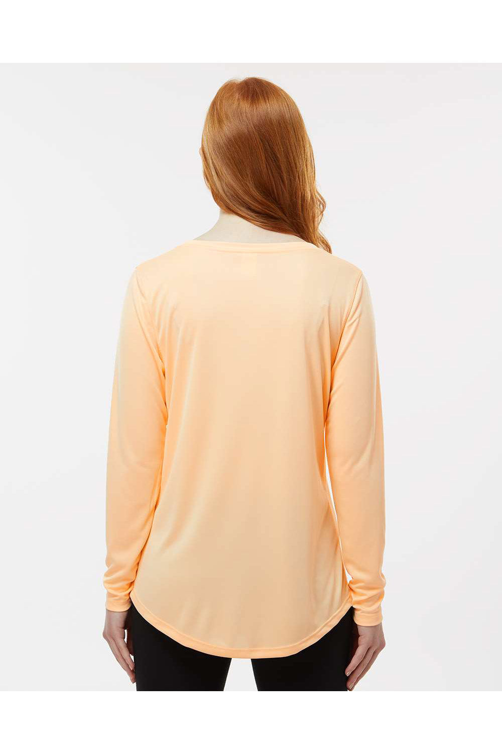 Paragon 214 Womens Islander Performance Long Sleeve Scoop Neck T-Shirt Peach Model Back