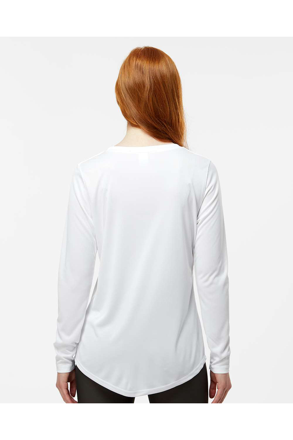 Paragon 214 Womens Islander Performance Long Sleeve Scoop Neck T-Shirt White Model Back