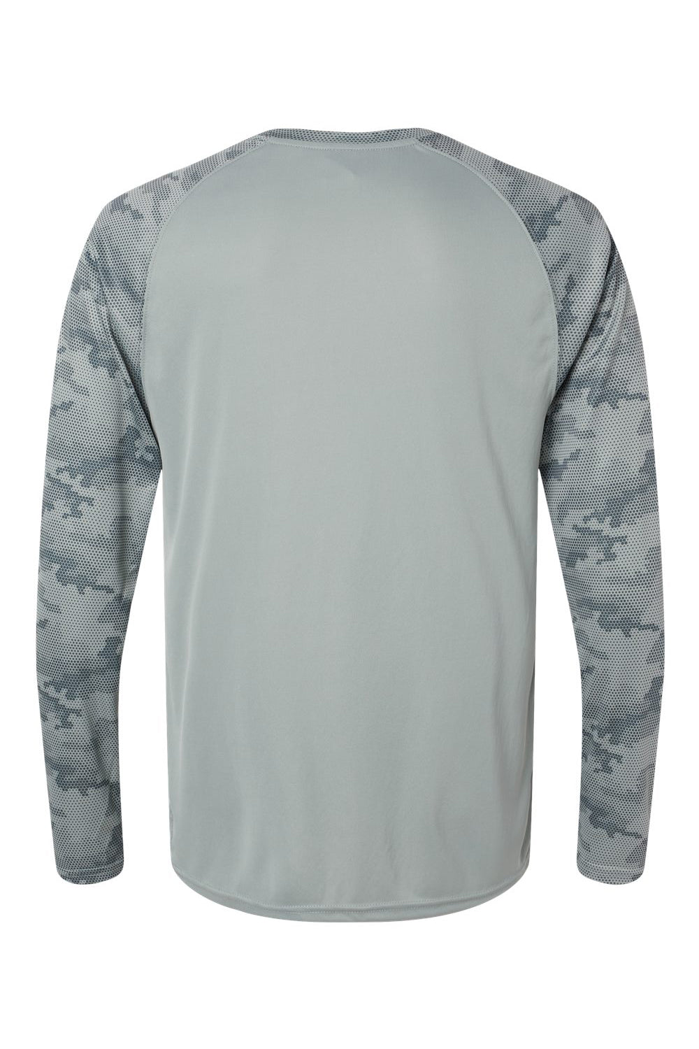 Paragon 216 Mens Cayman Performance Moisture Wicking Camo Colorblock Long Sleeve Crewneck T-Shirt Medium Grey Flat Back
