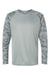 Paragon 216 Mens Cayman Performance Moisture Wicking Camo Colorblock Long Sleeve Crewneck T-Shirt Medium Grey Flat Front