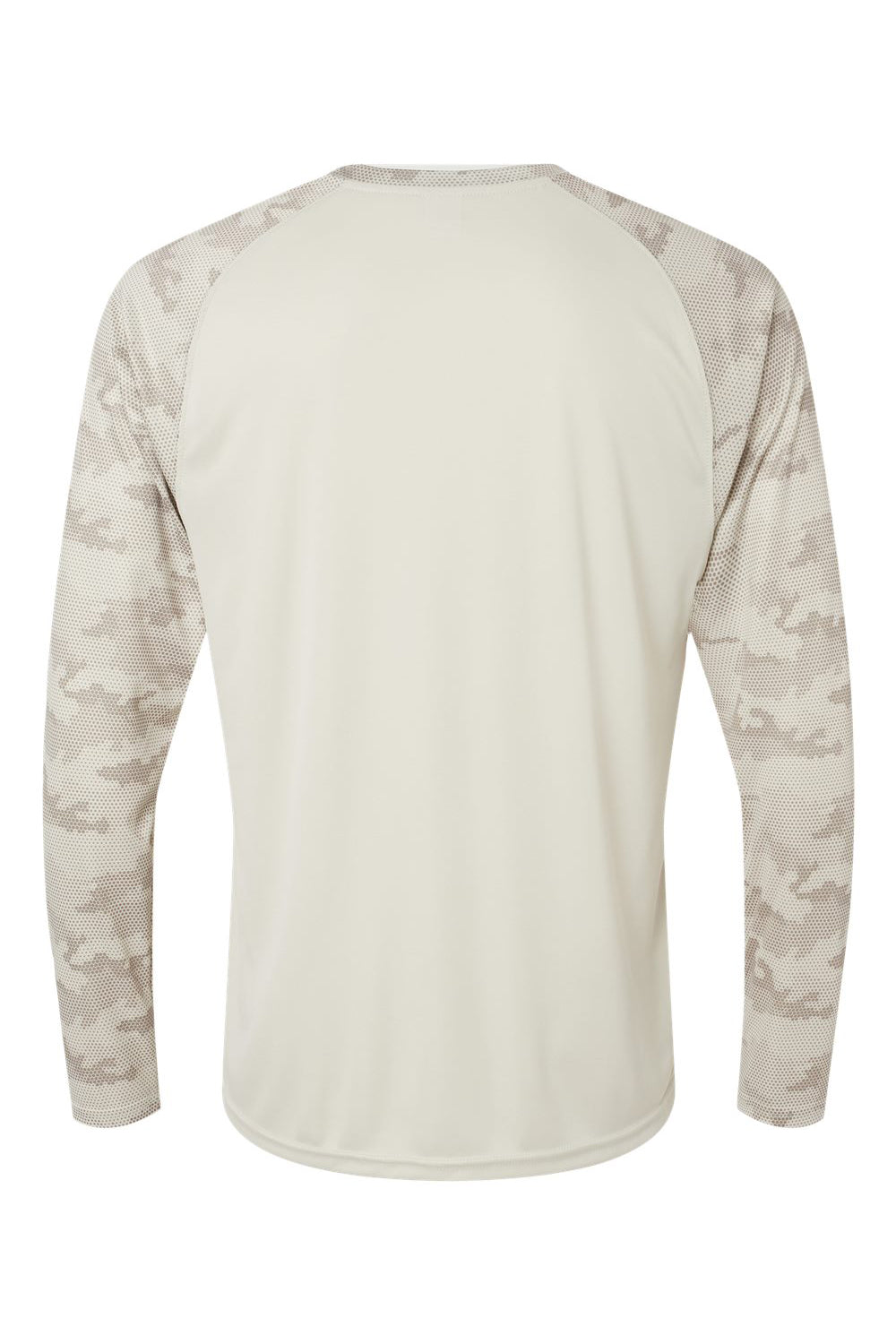 Paragon 216 Mens Cayman Performance Moisture Wicking Camo Colorblock Long Sleeve Crewneck T-Shirt Sand Flat Back