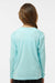 Paragon 218Y Youth Islander Performance Moisture Wicking Long Sleeve Crewneck T-Shirt Aqua Blue Model Back