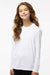 Paragon 218Y Youth Islander Performance Moisture Wicking Long Sleeve Crewneck T-Shirt White Model Front