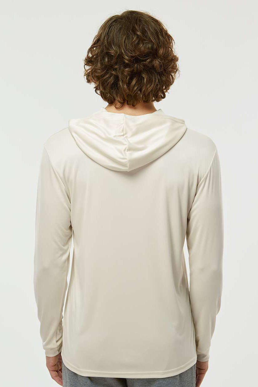 Paragon 220 Mens Bahama Performance Moisture Wicking Long Sleeve Hooded T-Shirt Hoodie Sand Model Back