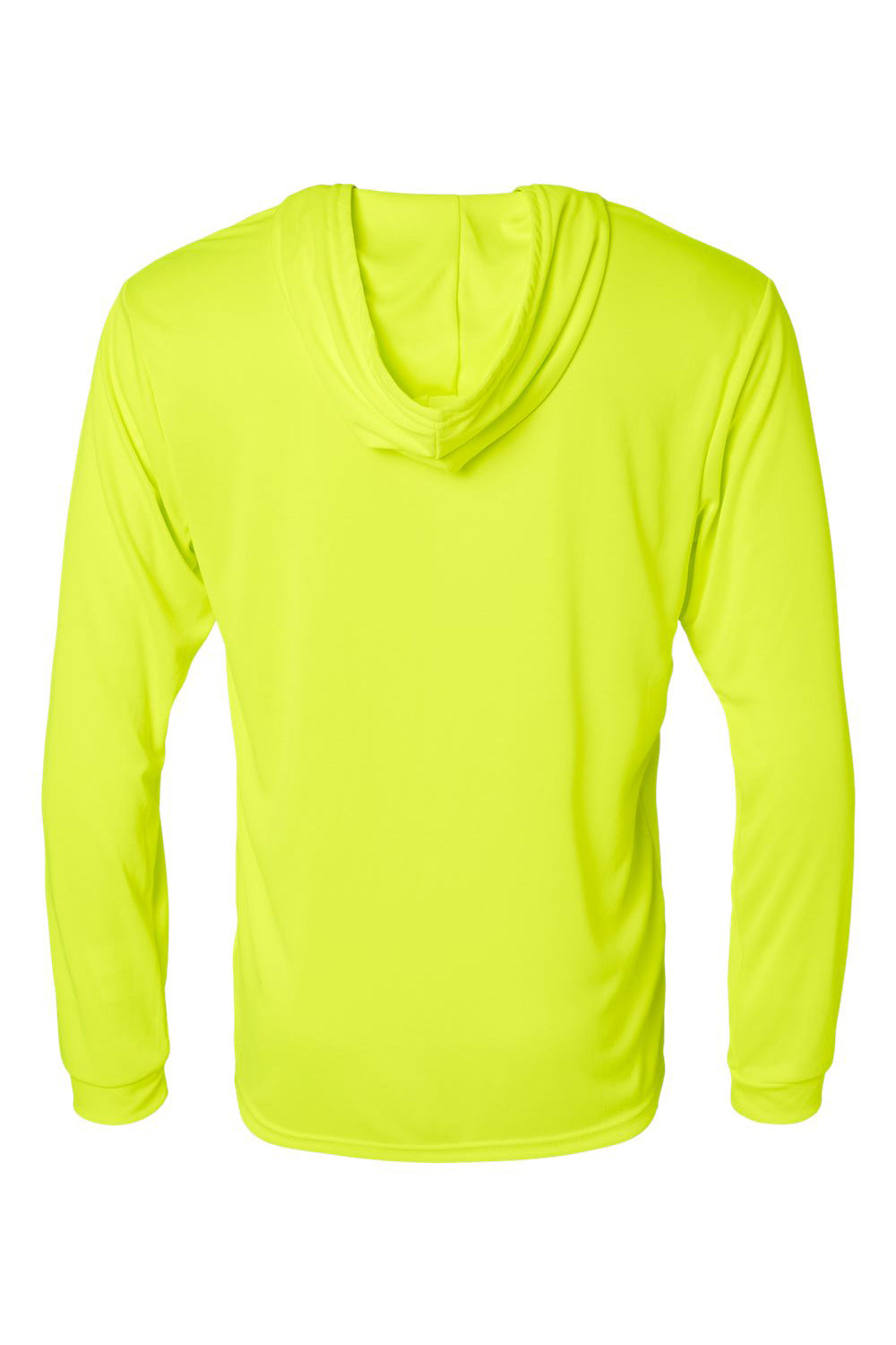 Paragon 220 Mens Bahama Performance Moisture Wicking Long Sleeve Hooded T-Shirt Hoodie Safety Green Flat Back