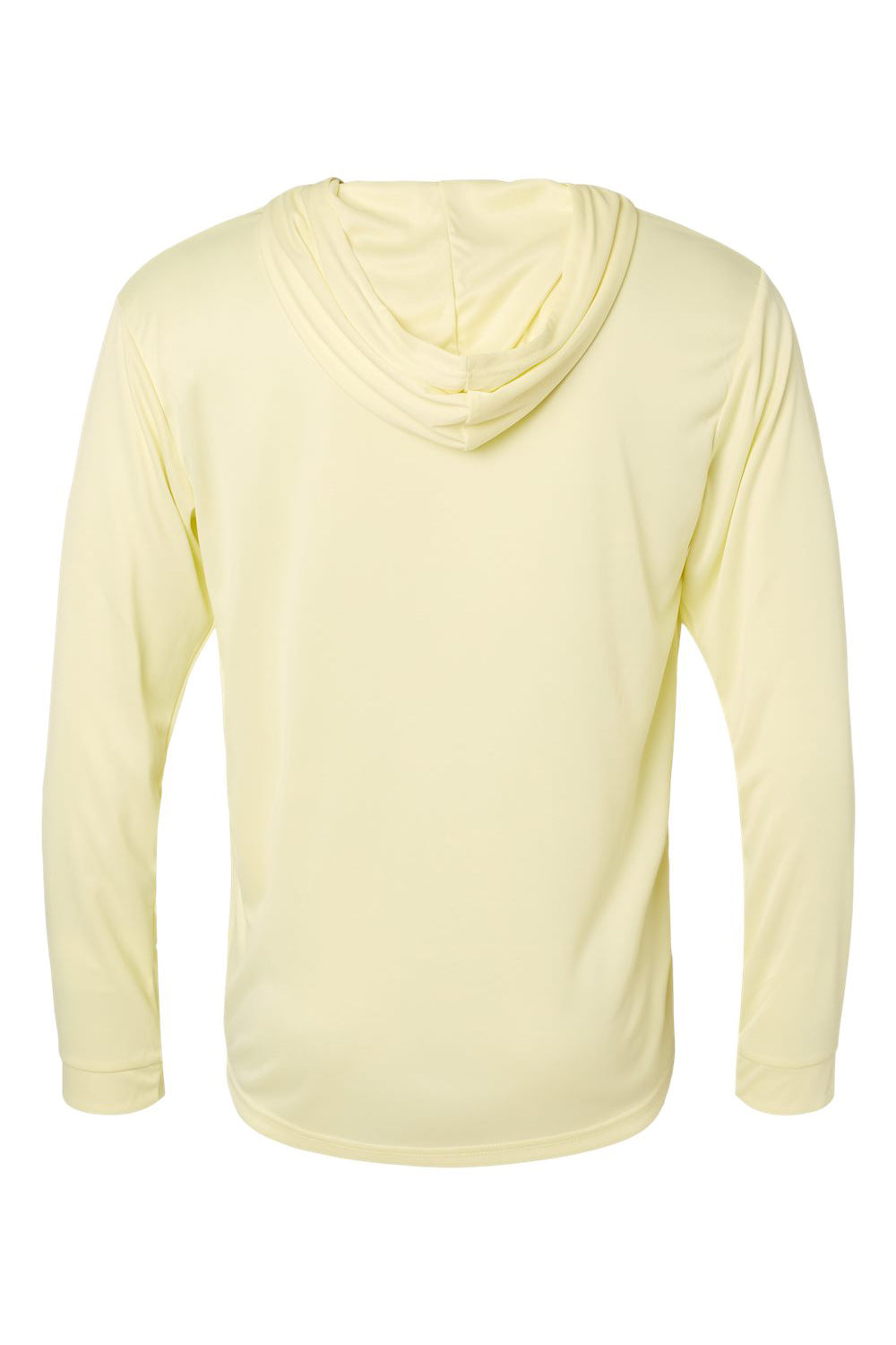 Paragon 220 Mens Bahama Performance Long Sleeve Hooded T-Shirt Hoodie Pale Yellow Flat Back