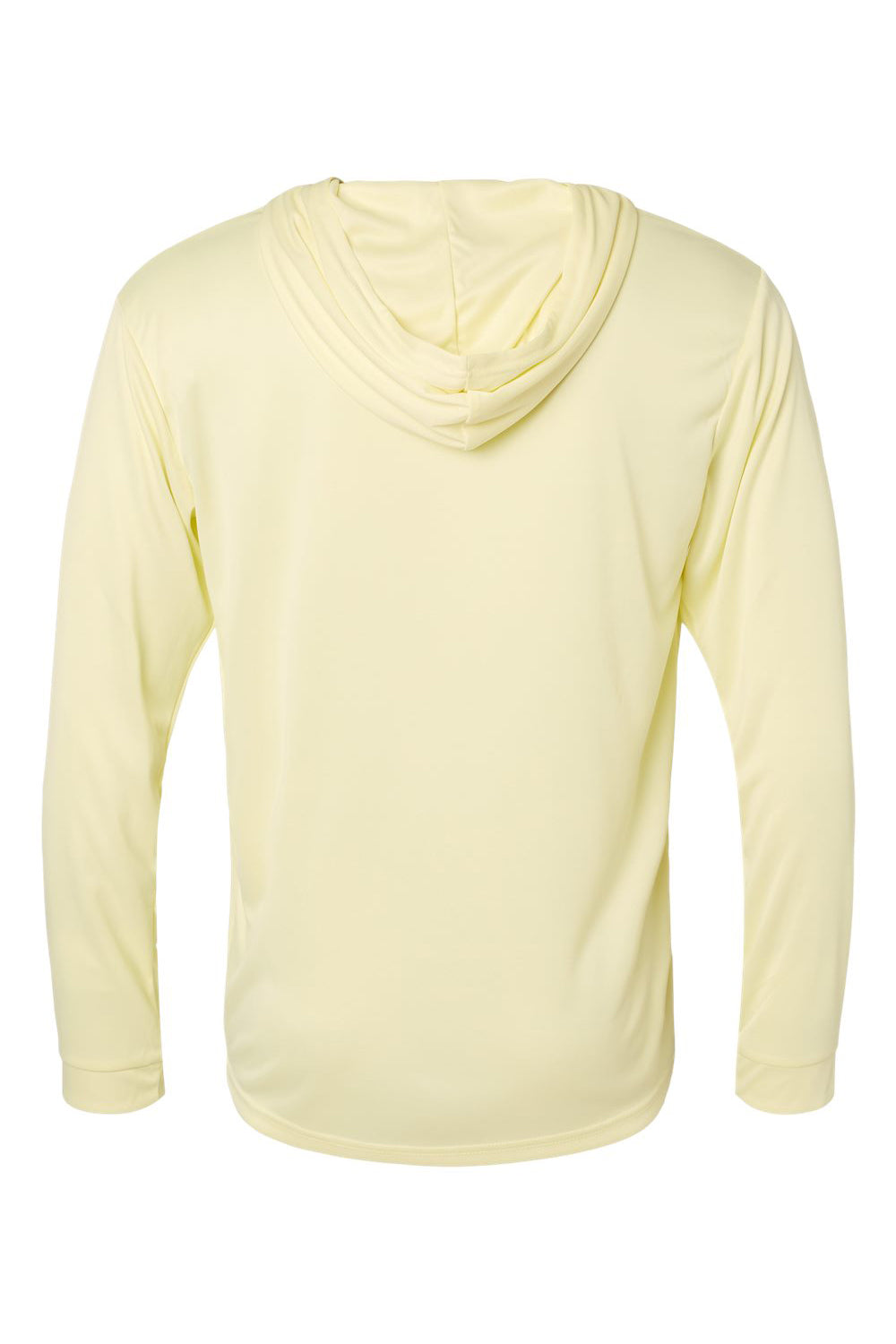 Paragon 220 Mens Bahama Performance Moisture Wicking Long Sleeve Hooded T-Shirt Hoodie Pale Yellow Flat Back