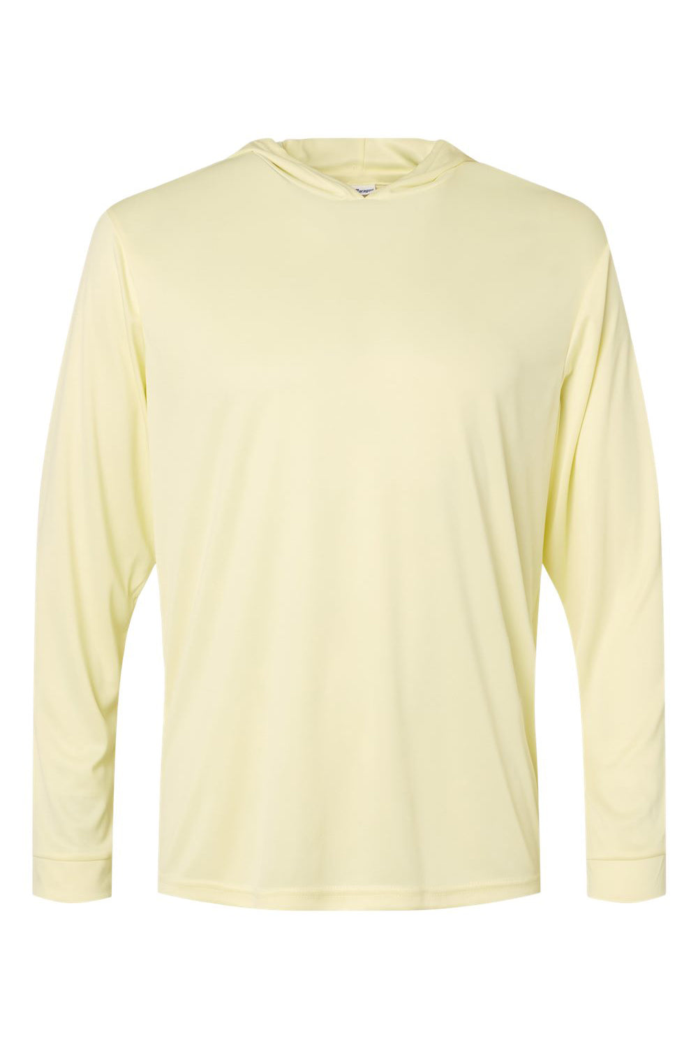 Paragon 220 Mens Bahama Performance Moisture Wicking Long Sleeve Hooded T-Shirt Hoodie Pale Yellow Flat Front