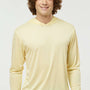 Paragon Mens Bahama Performance Moisture Wicking Long Sleeve Hooded T-Shirt Hoodie - Pale Yellow
