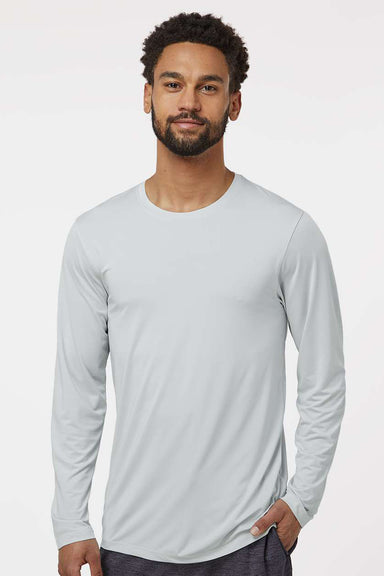 Paragon 222 Mens Aruba Extreme Performance Moisture Wicking Long Sleeve Crewneck T-Shirt Aluminum Grey Model Front