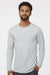 Paragon 222 Mens Aruba Extreme Performance Moisture Wicking Long Sleeve Crewneck T-Shirt Aluminum Grey Model Front