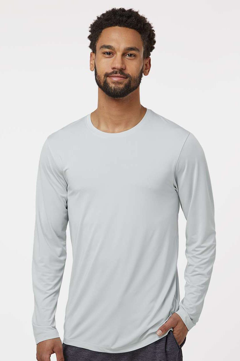 Paragon 222 Mens Aruba Extreme Performance Moisture Wicking Long Sleeve Crewneck T-Shirt Aluminum Grey Model Front
