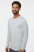 Paragon 222 Mens Aruba Extreme Performance Moisture Wicking Long Sleeve Crewneck T-Shirt Aluminum Grey Model Side