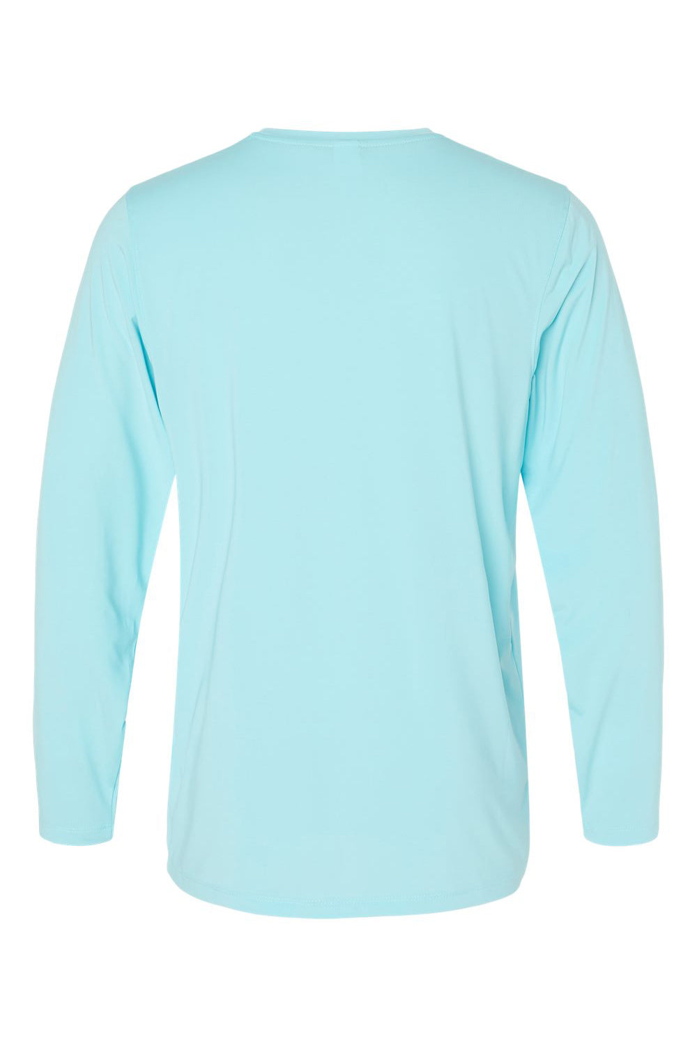 Paragon 222 Mens Aruba Extreme Performance Moisture Wicking Long Sleeve Crewneck T-Shirt Aqua Blue Flat Back