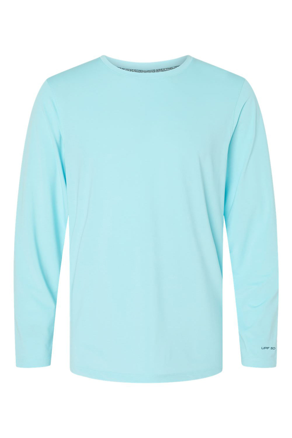 Paragon 222 Mens Aruba Extreme Performance Moisture Wicking Long Sleeve Crewneck T-Shirt Aqua Blue Flat Front