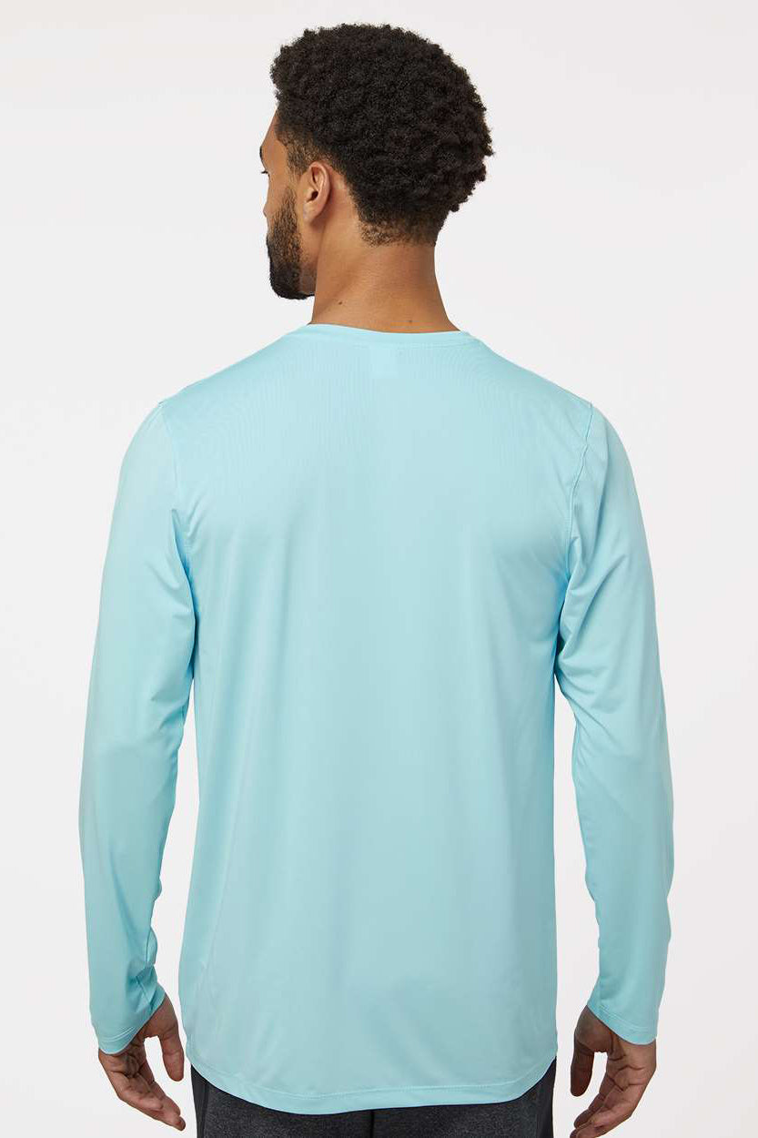 Paragon 222 Mens Aruba Extreme Performance Moisture Wicking Long Sleeve Crewneck T-Shirt Aqua Blue Model Back