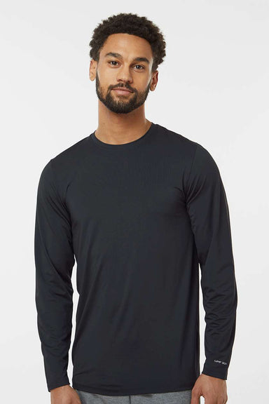 Paragon 222 Mens Aruba Extreme Performance Moisture Wicking Long Sleeve Crewneck T-Shirt Black Model Front