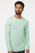 Paragon 222 Mens Aruba Extreme Performance Moisture Wicking Long Sleeve Crewneck T-Shirt Mint Green Model Front