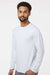 Paragon 222 Mens Aruba Extreme Performance Moisture Wicking Long Sleeve Crewneck T-Shirt White Model Side