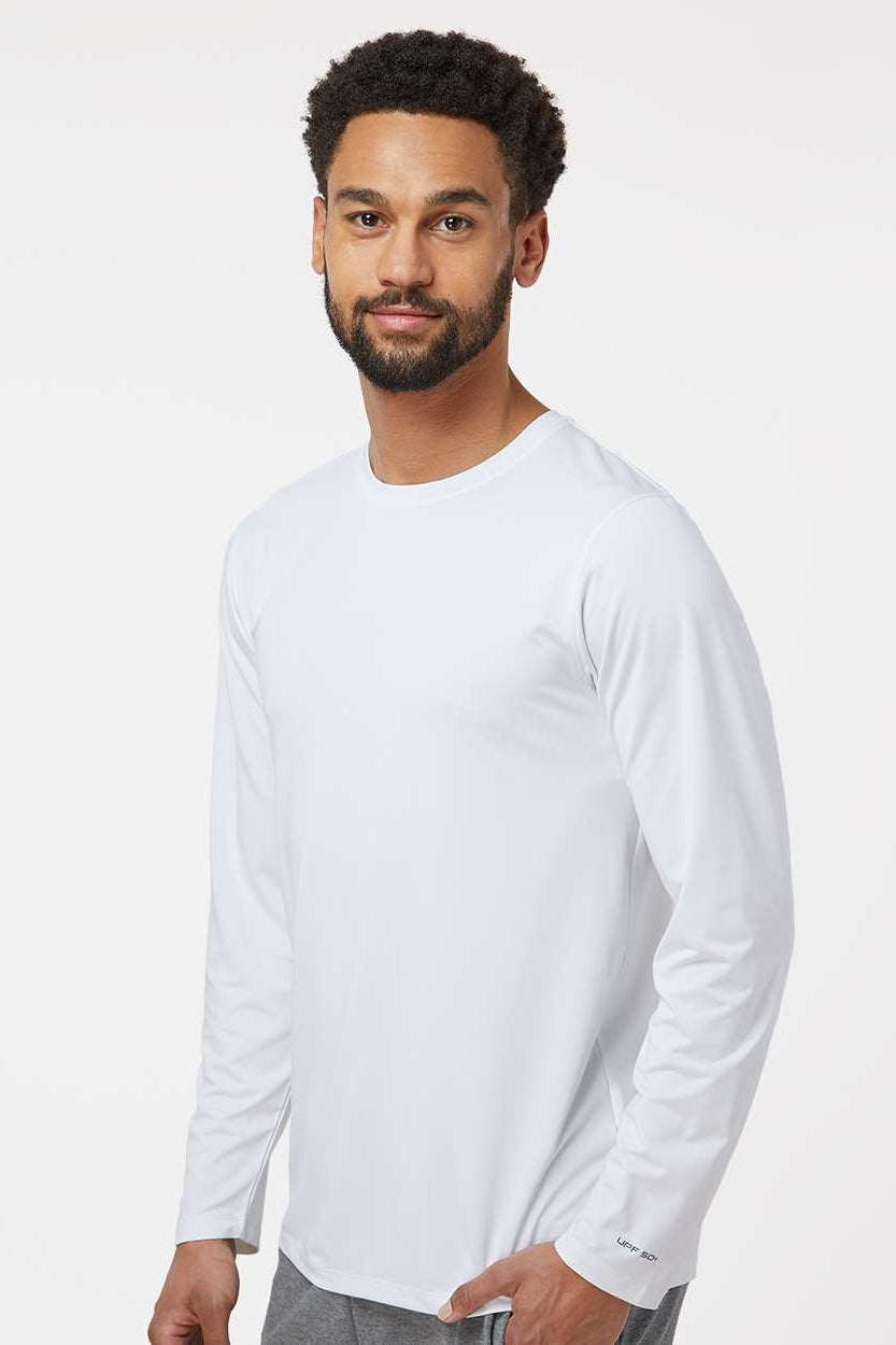 Paragon 222 Mens Aruba Extreme Performance Moisture Wicking Long Sleeve Crewneck T-Shirt White Model Side