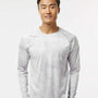Paragon Mens Cabo Camo Performance Moisture Wicking Long Sleeve Crewneck T-Shirt - Aluminum Grey - NEW