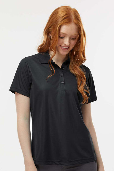 Paragon 504 Womens Sebring Performance Moisture Wicking Short Sleeve Polo Shirt Black Model Front