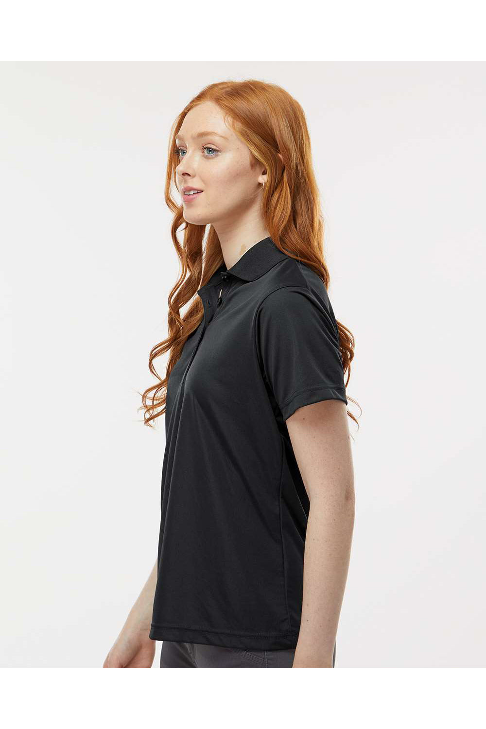 Paragon 504 Womens Sebring Performance Short Sleeve Polo Shirt Black Model Side