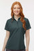 Paragon 504 Womens Sebring Performance Moisture Wicking Short Sleeve Polo Shirt Carbon Grey Model Front