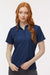 Paragon 504 Womens Sebring Performance Moisture Wicking Short Sleeve Polo Shirt Deep Navy Blue Model Front