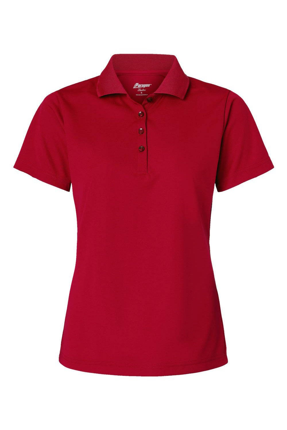 Paragon 504 Womens Sebring Performance Short Sleeve Polo Shirt Deep Red Flat Front