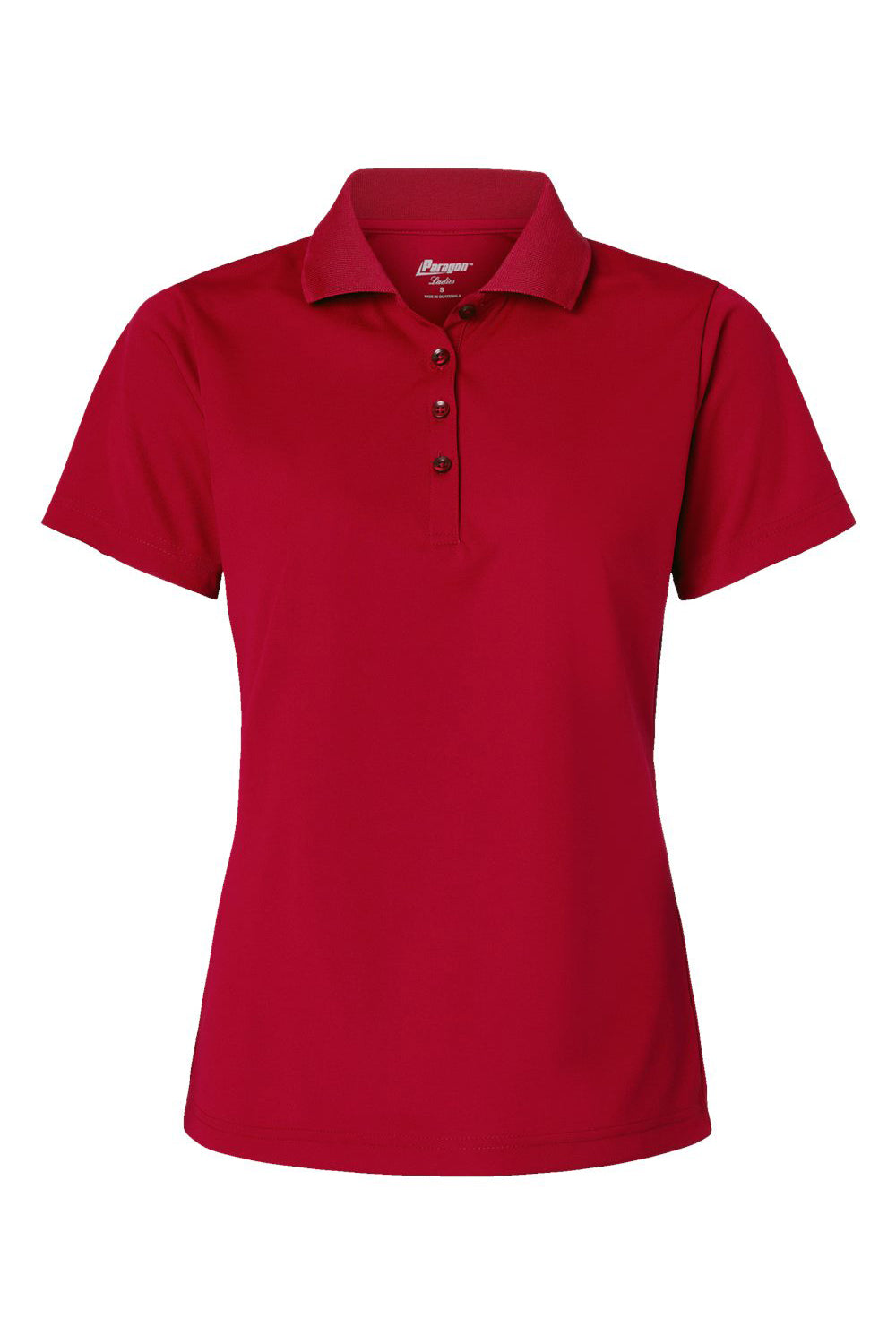 Paragon 504 Womens Sebring Performance Moisture Wicking Short Sleeve Polo Shirt Deep Red Flat Front