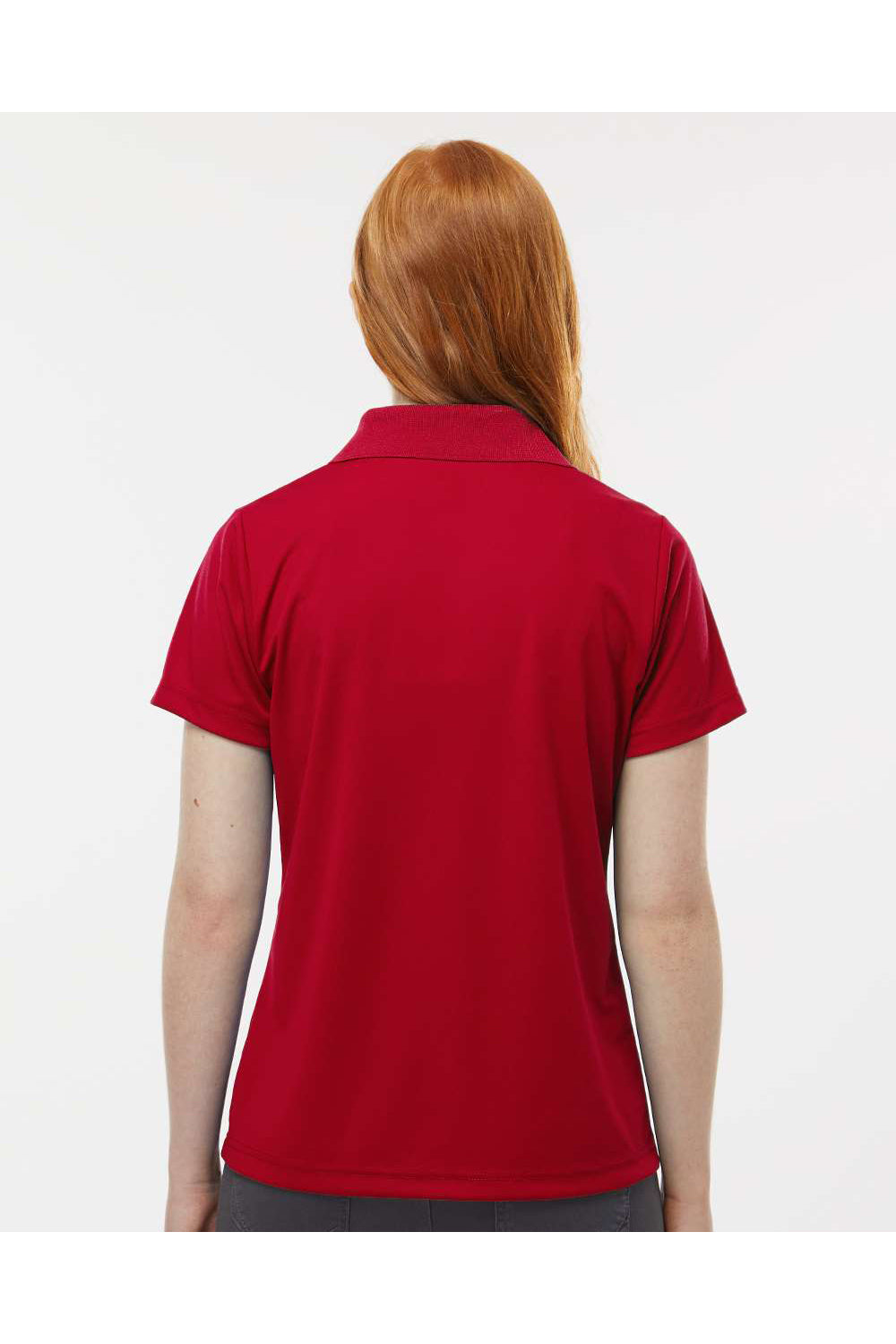 Paragon 504 Womens Sebring Performance Short Sleeve Polo Shirt Deep Red Model Back