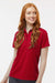 Paragon 504 Womens Sebring Performance Moisture Wicking Short Sleeve Polo Shirt Deep Red Model Front