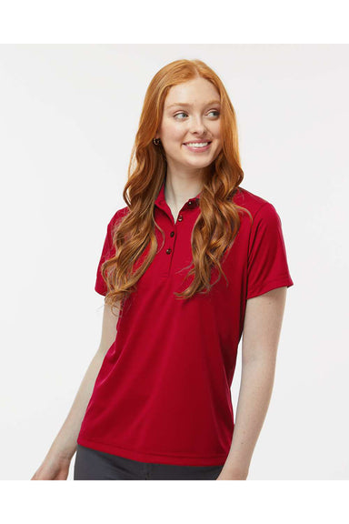 Paragon 504 Womens Sebring Performance Short Sleeve Polo Shirt Deep Red Model Front