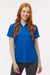 Paragon 504 Womens Sebring Performance Moisture Wicking Short Sleeve Polo Shirt Deep Royal Blue Model Front