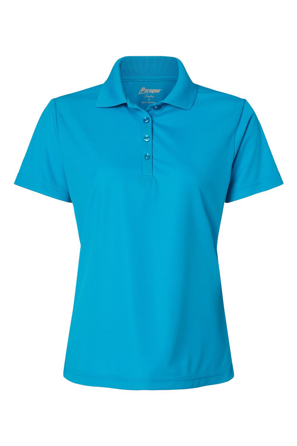 Paragon 504 Womens Sebring Performance Short Sleeve Polo Shirt Turquoise Blue Flat Front