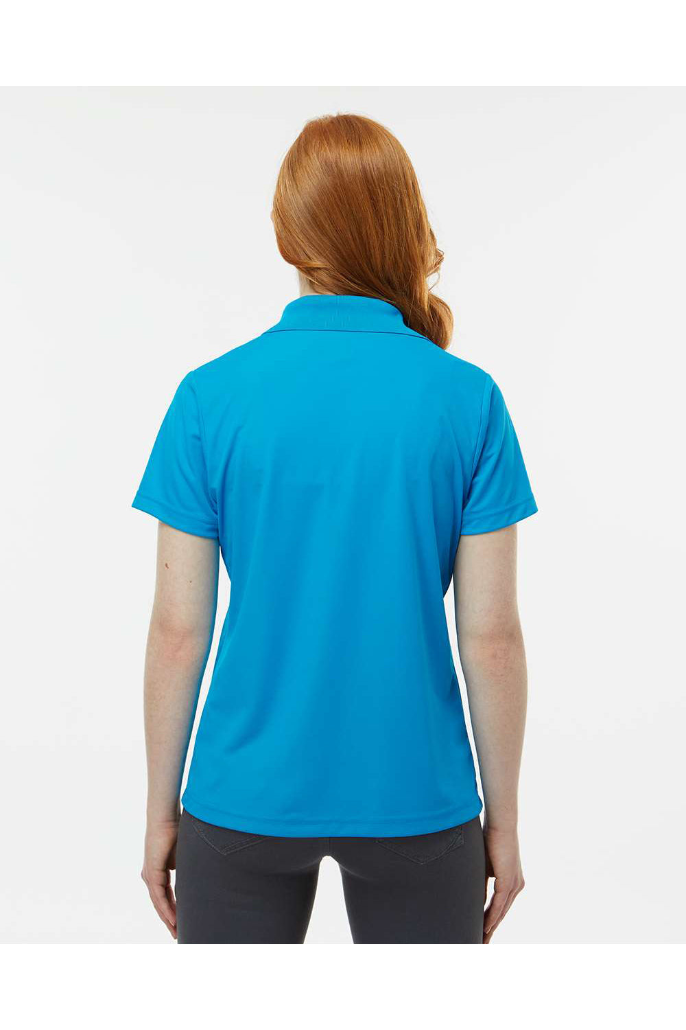 Paragon 504 Womens Sebring Performance Short Sleeve Polo Shirt Turquoise Blue Model Back