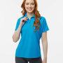 Paragon Womens Sebring Performance Moisture Wicking Short Sleeve Polo Shirt - Turquoise Blue - NEW