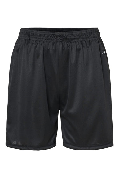 Badger 4146 Mens B-Core Moisture Wicking Shorts w/ Pockets Black Flat Front