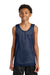 A4 A4N2206 Youth Reversible Moisture Wicking Mesh Tank Top Navy Blue/White Model Front
