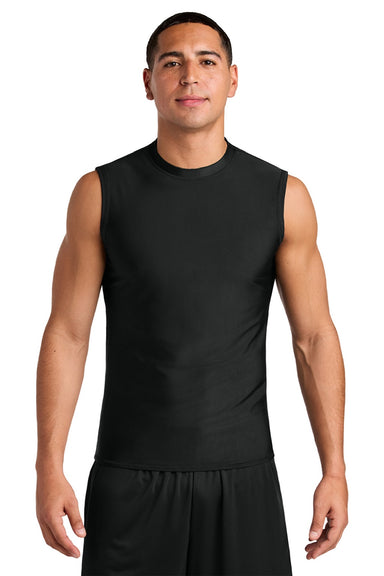 A4 A4N2306 Mens Compression Muscle Tank Top Black Model Front