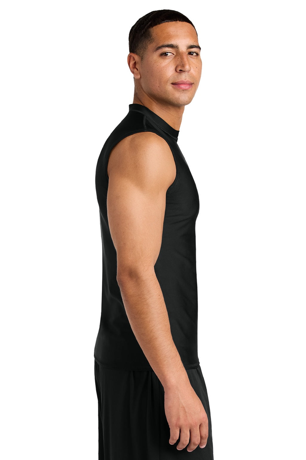 A4 A4N2306 Mens Compression Muscle Tank Top Black Model Side
