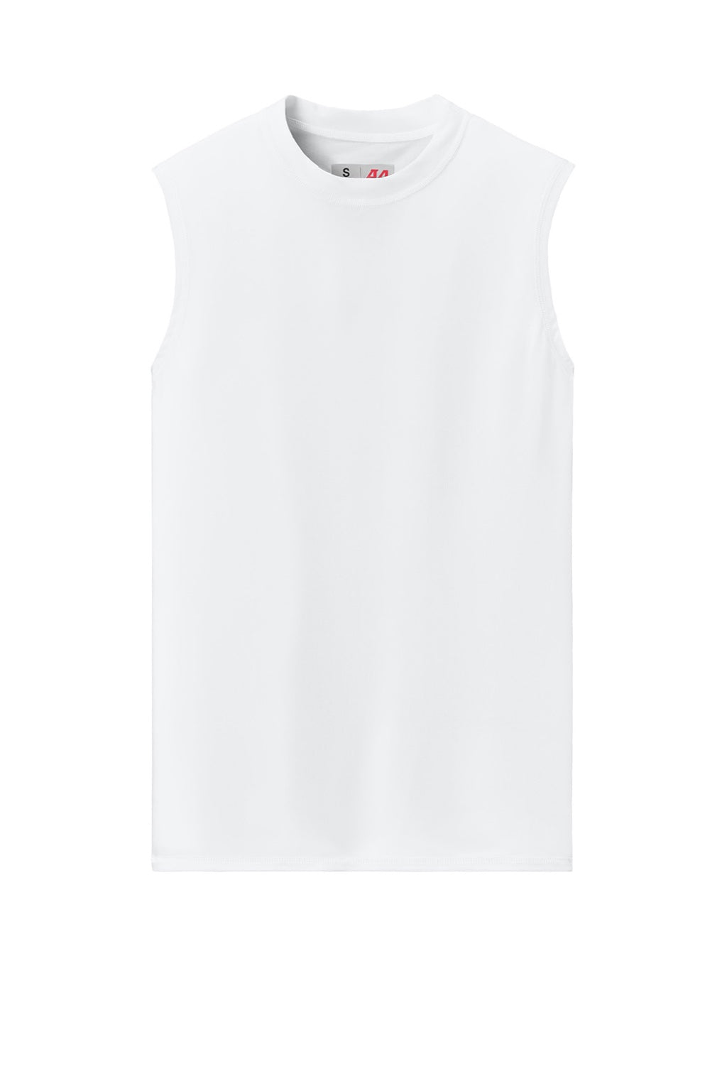 A4 A4N2306 Mens Compression Muscle Tank Top White Flat Front