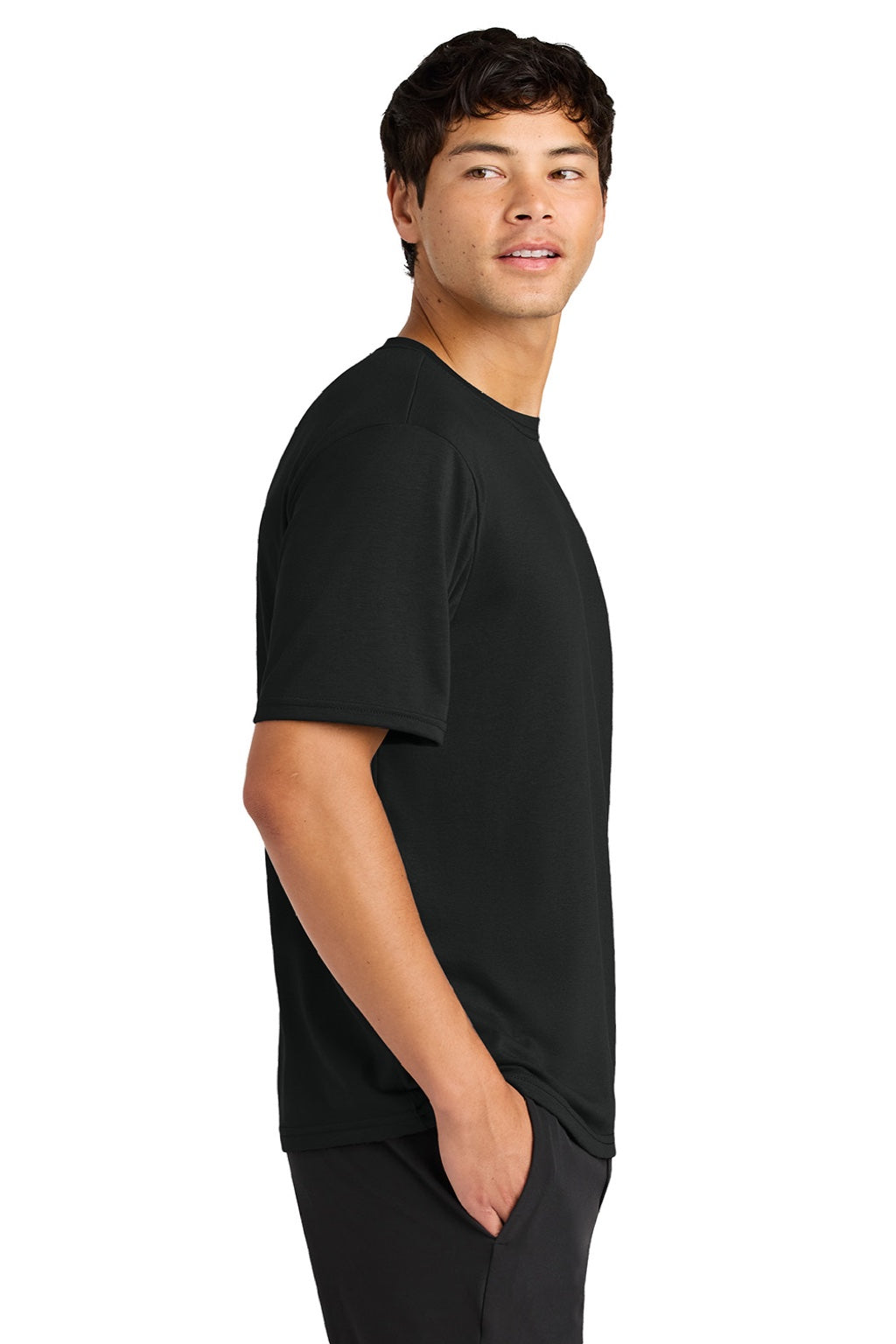 A4 A4N3013 Mens Softek Short Sleeve Crewneck T-Shirt Black Model Side